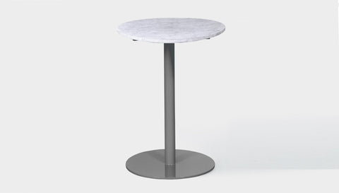 reddie-raw round 60dia x 100H *cm / Stone~White Veined Marble / Metal~Grey Bob Pedestal Table Marble Cafe & Bar Table (2 heights)