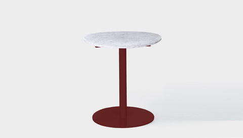 reddie-raw round cafe/bar table 60dia x 100H *cm / Stone~White Veined Marble / Metal~Rust Bob Pedestal Table Marble Cafe & Bar Table (2 heights)