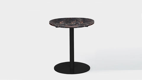 reddie-raw round 60dia x 75H *cm / Stone~Black Veined Marble / Metal~Black Bob Pedestal Table Marble Cafe & Bar Table (2 heights)