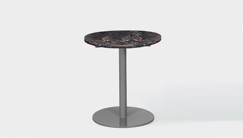 reddie-raw round 60dia x 75H *cm / Stone~Black Veined Marble / Metal~Grey Bob Pedestal Table Marble Cafe & Bar Table (2 heights)