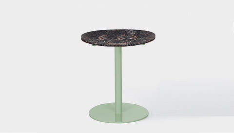 reddie-raw round 60dia x 75H *cm / Stone~Black Veined Marble / Metal~Mint Bob Pedestal Table Marble Cafe & Bar Table (2 heights)