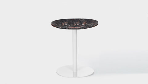 reddie-raw round 60dia x 75H *cm / Stone~Black Veined Marble / Metal~White Bob Pedestal Table Marble Cafe & Bar Table (2 heights)