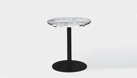 reddie-raw round 60dia x 75H *cm / Stone~Calacatta Viola / Metal~Black Bob Pedestal Table Marble Cafe & Bar Table (2 heights)