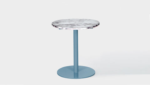 reddie-raw round 60dia x 75H *cm / Stone~Calacatta Viola / Metal~Blue Bob Pedestal Table Marble Cafe & Bar Table (2 heights)