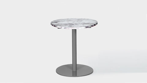 reddie-raw round 60dia x 75H *cm / Stone~Calacatta Viola / Metal~Grey Bob Pedestal Table Marble Cafe & Bar Table (2 heights)