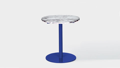 reddie-raw round 60dia x 75H *cm / Stone~Calacatta Viola / Metal~Navy Bob Pedestal Table Marble Cafe & Bar Table (2 heights)