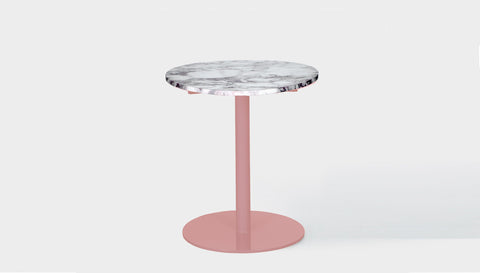 reddie-raw round 60dia x 75H *cm / Stone~Calacatta Viola / Metal~Pink Bob Pedestal Table Marble Cafe & Bar Table (2 heights)