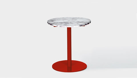 reddie-raw round 60dia x 75H *cm / Stone~Calacatta Viola / Metal~Red Bob Pedestal Table Marble Cafe & Bar Table (2 heights)