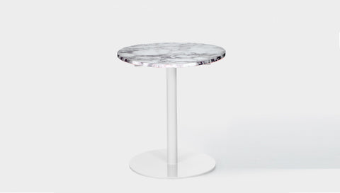 reddie-raw round 60dia x 75H *cm / Stone~Calacatta Viola / Metal~White Bob Pedestal Table Marble Cafe & Bar Table (2 heights)