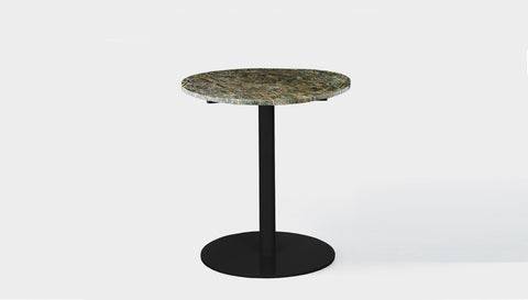 reddie-raw round 60dia x 75H *cm / Stone~Forest Green / Metal~Black Bob Pedestal Table Marble Cafe & Bar Table (2 heights)