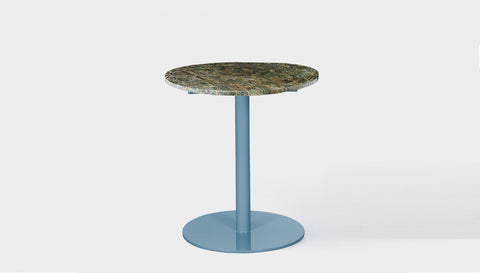 reddie-raw round 60dia x 75H *cm / Stone~Forest Green / Metal~Blue Bob Pedestal Table Marble Cafe & Bar Table (2 heights)