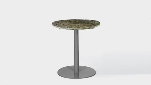 reddie-raw round 60dia x 75H *cm / Stone~Forest Green / Metal~Grey Bob Pedestal Table Marble Cafe & Bar Table (2 heights)