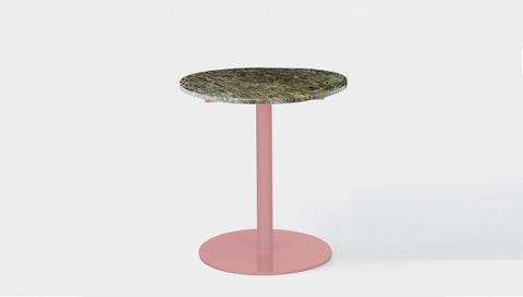 reddie-raw round 60dia x 75H *cm / Stone~Forest Green / Metal~Pink Bob Pedestal Table Marble Cafe & Bar Table (2 heights)