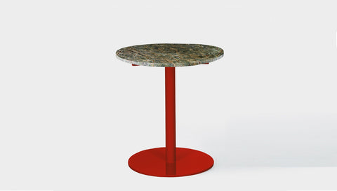 reddie-raw round 60dia x 75H *cm / Stone~Forest Green / Metal~Red Bob Pedestal Table Marble Cafe & Bar Table (2 heights)