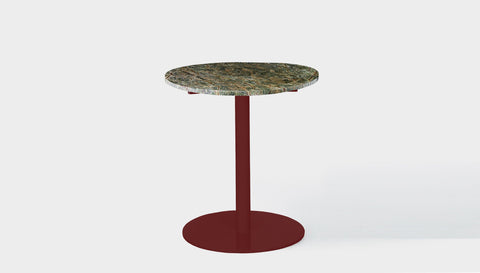 reddie-raw round cafe/bar table 60dia x 75H *cm / Stone~Forest Green / Metal~Rust Bob Pedestal Table Marble Cafe & Bar Table (2 heights)