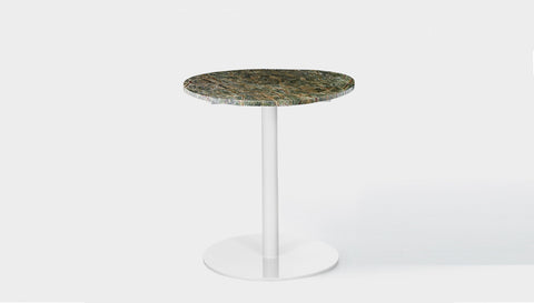reddie-raw round 60dia x 75H *cm / Stone~Forest Green / Metal~White Bob Pedestal Table Marble Cafe & Bar Table (2 heights)