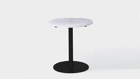 reddie-raw round 60dia x 75H *cm / Stone~White Veined Marble / Metal~Black Bob Pedestal Table Marble Cafe & Bar Table (2 heights)