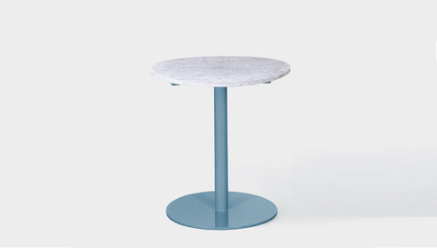 reddie-raw round 60dia x 75H *cm / Stone~White Veined Marble / Metal~Blue Bob Pedestal Table Marble Cafe & Bar Table (2 heights)