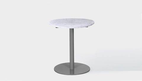 reddie-raw round 60dia x 75H *cm / Stone~White Veined Marble / Metal~Grey Bob Pedestal Table Marble Cafe & Bar Table (2 heights)