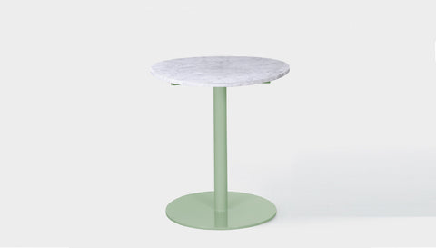 reddie-raw round 60dia x 75H *cm / Stone~White Veined Marble / Metal~Mint Bob Pedestal Table Marble Cafe & Bar Table (2 heights)