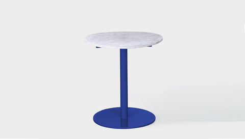 reddie-raw round 60dia x 75H *cm / Stone~White Veined Marble / Metal~Navy Bob Pedestal Table Marble Cafe & Bar Table (2 heights)