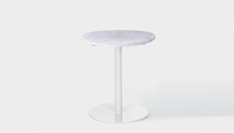 reddie-raw round 60dia x 75H *cm / Stone~White Veined Marble / Metal~White Bob Pedestal Table Marble Cafe & Bar Table (2 heights)
