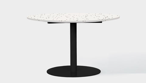 reddie-raw round 60dia x 75H *cm / Recycled Bottle Tops~Dalmation / Metal~Black Bob Pedestal Table - Recycled Bottle Tops