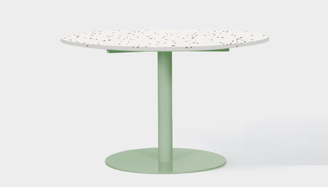 reddie-raw round 60dia x 75H *cm / Recycled Bottle Tops~Dalmation / Metal~Mint Bob Pedestal Table - Recycled Bottle Tops