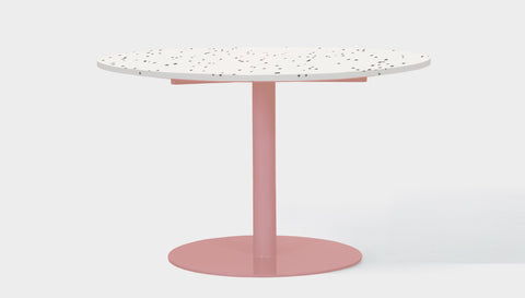 reddie-raw round 60dia x 75H *cm / Recycled Bottle Tops~Dalmation / Metal~Pink Bob Pedestal Table - Recycled Bottle Tops