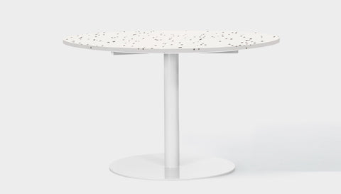 reddie-raw round 60dia x 75H *cm / Recycled Bottle Tops~Dalmation / Metal~White Bob Pedestal Table - Recycled Bottle Tops