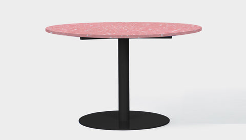 reddie-raw round 60dia x 75H *cm / Recycled Bottle Tops~Peach / Metal~Black Bob Pedestal Table - Recycled Bottle Tops
