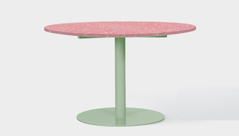 reddie-raw round 60dia x 75H *cm / Recycled Bottle Tops~Peach / Metal~Mint Bob Pedestal Table - Recycled Bottle Tops