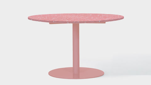 reddie-raw round 60dia x 75H *cm / Recycled Bottle Tops~Peach / Metal~Pink Bob Pedestal Table - Recycled Bottle Tops