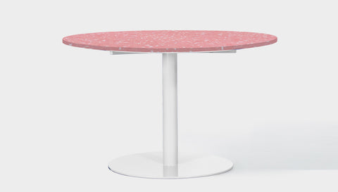 reddie-raw round 60dia x 75H *cm / Recycled Bottle Tops~Peach / Metal~White Bob Pedestal Table - Recycled Bottle Tops