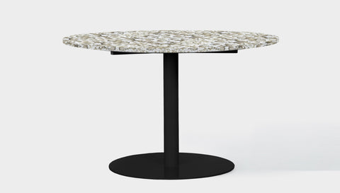reddie-raw round 60dia x 75H *cm / Recycled Bottle Tops~Pearl / Metal~Black Bob Pedestal Table - Recycled Bottle Tops