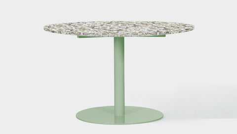 reddie-raw round 60dia x 75H *cm / Recycled Bottle Tops~Pearl / Metal~Mint Bob Pedestal Table - Recycled Bottle Tops