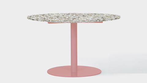 reddie-raw round 60dia x 75H *cm / Recycled Bottle Tops~Pearl / Metal~Pink Bob Pedestal Table - Recycled Bottle Tops