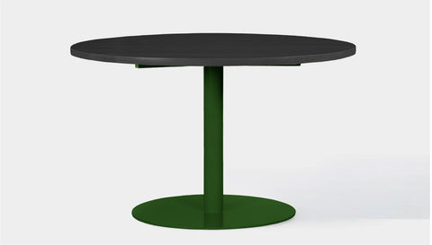 reddie-raw round 60dia x 75H *cm / Solid Reclaimed Wood Teak~Black / Metal~Green Bob Pedestal Table - Wood