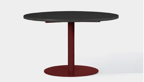 reddie-raw round 60dia x 75H *cm / Solid Reclaimed Wood Teak~Black / Metal~Rust Bob Pedestal Table - Wood