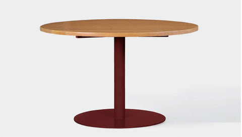 reddie-raw round 60dia x 75H *cm / Solid Reclaimed Wood Teak~Natural / Metal~Rust Bob Pedestal Table - Wood