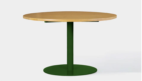 reddie-raw round 60dia x 75H *cm / Solid Reclaimed Wood Teak~Oak / Metal~Green Bob Pedestal Table - Wood