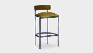 reddie-raw lounge chair 61W x 56D x 99H *cm (75H seat) / Metal~Stainless Steel / Fabric~Magma Dijon Cinta Bar Stool