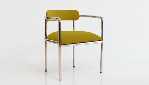 reddie-raw lounge chair 61W x 56D x 69H *cm (45H seat) / Metal~Stainless Steel / Fabric~Magma Dijon Cinta chair