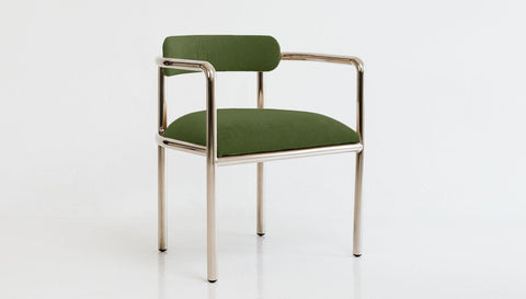 reddie-raw lounge chair 61W x 56D x 69H *cm (45H seat) / Metal~Stainless Steel / Fabric~Magma Grass Cinta chair