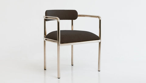 reddie-raw lounge chair 61W x 56D x 69H *cm (45H seat) / Metal~Stainless Steel / Fabric~Magma_Onyx Cinta chair