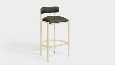 reddie-raw bar stool 50W x 46D x 96H *cm (75H seat height crushed) / Metal~Cream / Fabric~Blush Antrazit Cinta metal bar stool