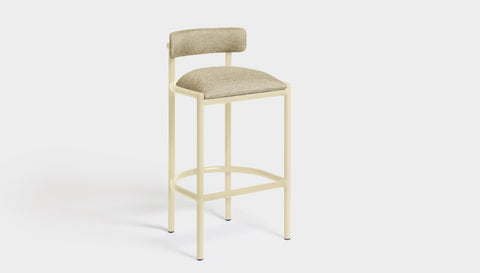 reddie-raw bar stool 50W x 46D x 96H *cm (75H seat height crushed) / Metal~Cream / Fabric~Blush Cream Cinta metal bar stool