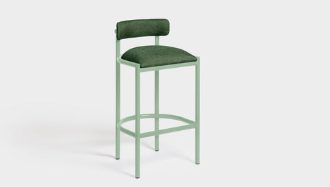 reddie-raw bar stool 50W x 46D x 96H *cm (75H seat height crushed) / Metal~Mint / Fabric~Davano Green Cinta metal bar stool