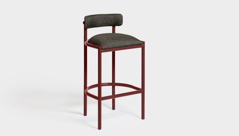 reddie-raw bar stool 50W x 46D x 96H *cm (75H seat height crushed) / Metal~Rust / Fabric~Blush Antrazit Cinta metal bar stool