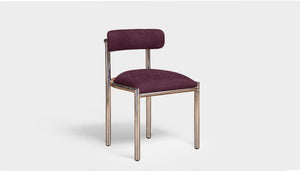 reddie-raw dining chair 50W x 48D x 72H *cm (45H seat height crushed) / Metal~Stainless Steel / Fabric~Davano Amethyst Cinta stainless dining chair